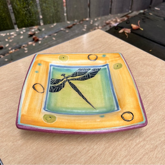 T.S. Post California American Studio Art Pottery Signed Ceramic Dragonfly Dish - Picture 8 of 15